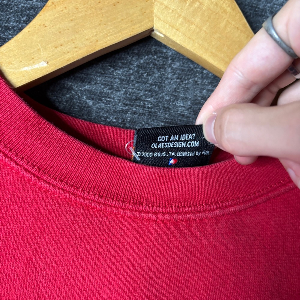 Vintage 2000 Dragon Ball Z Sweatshirt Red Goku Graphic Youth L Crewneck Anime - Picture 5 of 9